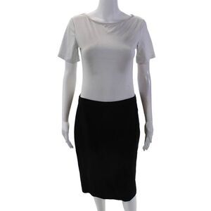 Vionnet Womens Zippered Lined Knee Length Pencil Skirt Solid Black Size 46